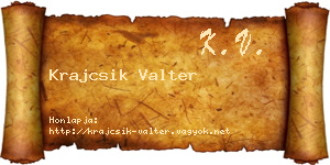 Krajcsik Valter névjegykártya